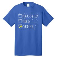 Greek Flag Naughty Nice Merry Christmas Xmas Holiday Gift Tall T-Shirt