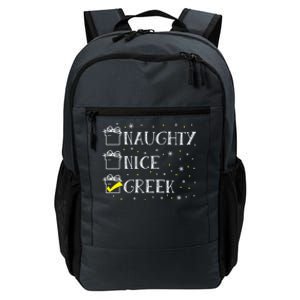 Greek Flag Naughty Nice Merry Christmas Xmas Holiday Gift Daily Commute Backpack