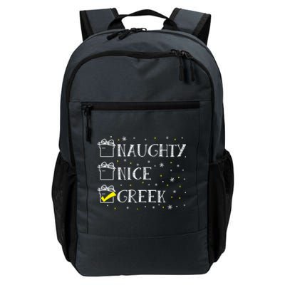 Greek Flag Naughty Nice Merry Christmas Xmas Holiday Gift Daily Commute Backpack