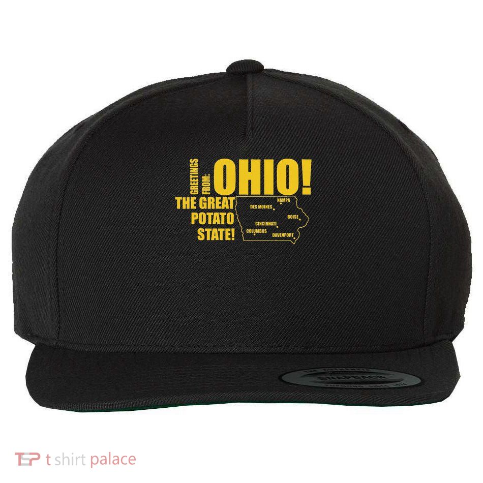 Greetings From Ohio The Great Potato State Wool Snapback Cap