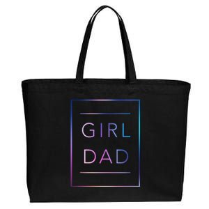 GirlDad Father of Proud Daughter Fathers Day Cotton Canvas Jumbo Tote