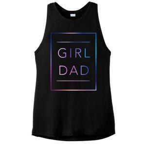 GirlDad Father of Proud Daughter Fathers Day Ladies PosiCharge Tri-Blend Wicking Tank