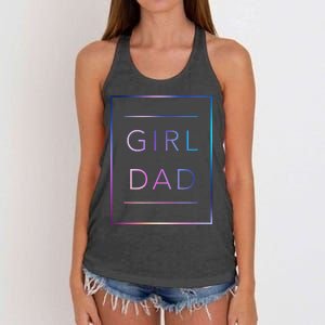 GirlDad Father of Proud Daughter Fathers Day Women's Knotted Racerback Tank