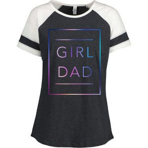 GirlDad Father of Proud Daughter Fathers Day Enza Ladies Jersey Colorblock Tee