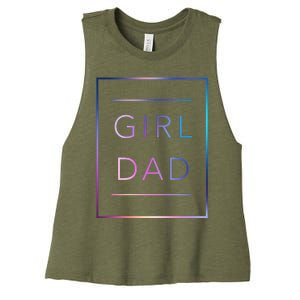 GirlDad Father of Proud Daughter Fathers Day Women's Racerback Cropped Tank