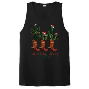 Go Fall On A Cactus Christmas Cow Funny Howdy Christmas Gift PosiCharge Competitor Tank