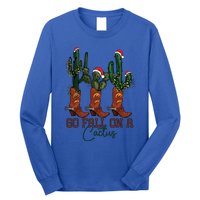 Go Fall On A Cactus Christmas Cow Funny Howdy Christmas Gift Long Sleeve Shirt