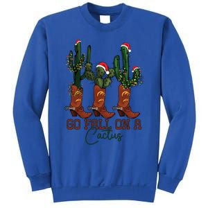 Go Fall On A Cactus Christmas Cow Funny Howdy Christmas Gift Sweatshirt