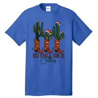 Go Fall On A Cactus Christmas Cow Funny Howdy Christmas Gift Tall T-Shirt