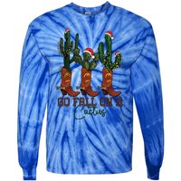 Go Fall On A Cactus Christmas Cow Funny Howdy Christmas Gift Tie-Dye Long Sleeve Shirt