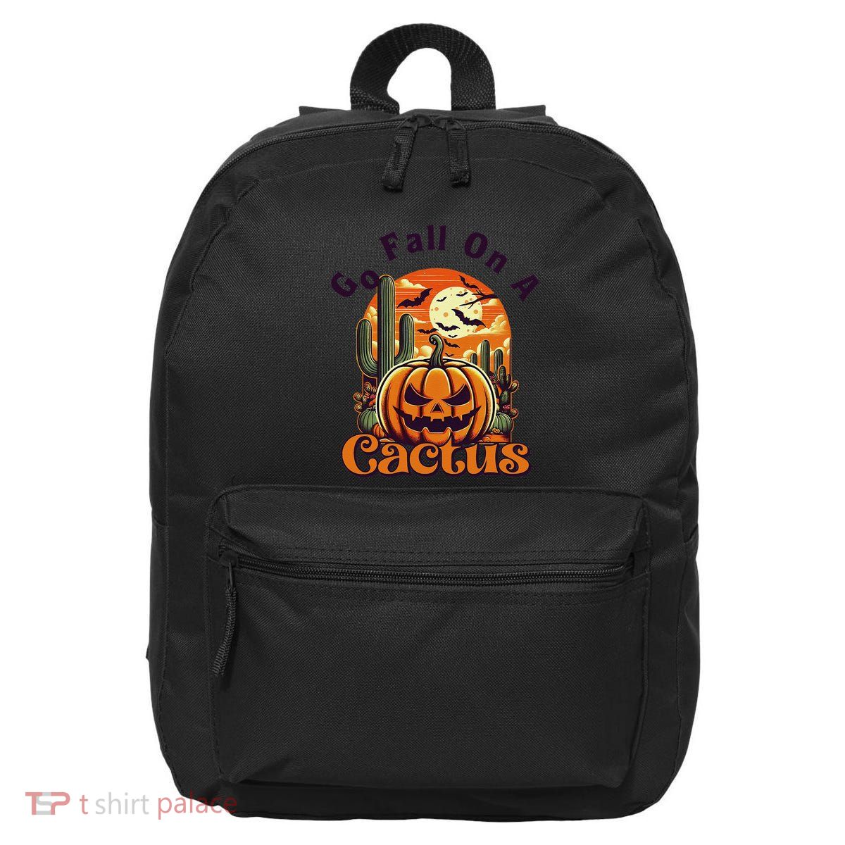 Go Fall On A Cactus Pumpkin Western Halloween Costume Spooky 16 in Basic Backpack