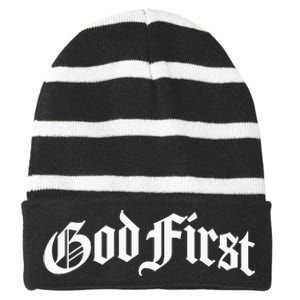 God First Original Striped Beanie with Solid Band