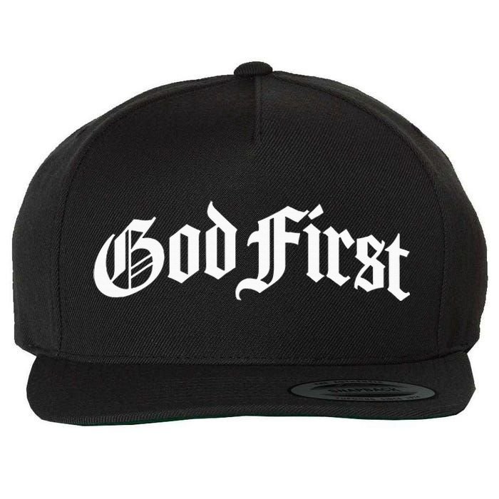 God First Original Wool Snapback Cap