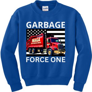 Garbage Force One Trump Maga Garbage Truck Kids Sweatshirt