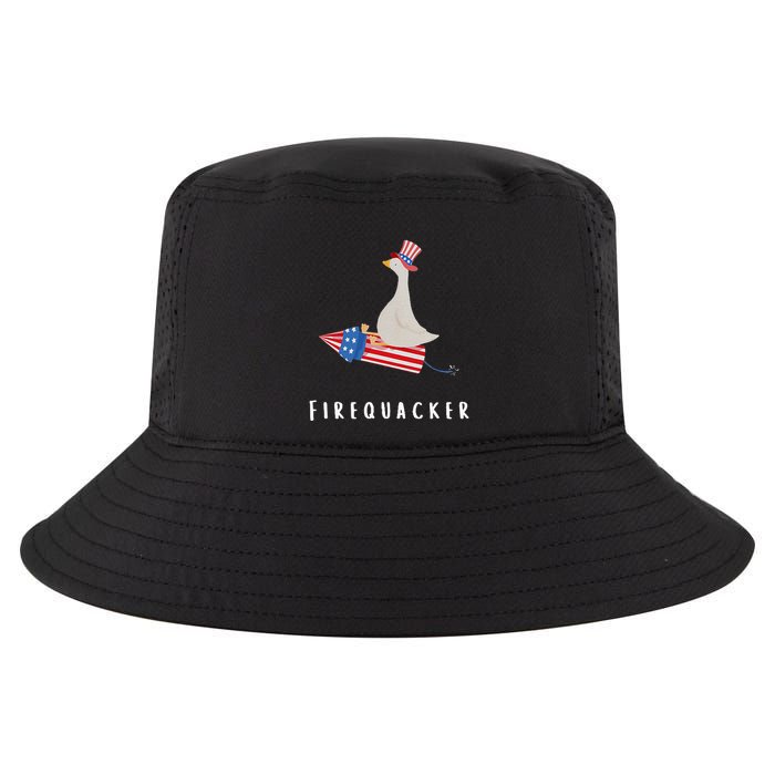 Goose Fourth Of July Firequacker Independence Day Cool Comfort Performance Bucket Hat