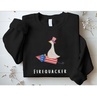 Goose Fourth Of July Firequacker Independence Day Sweatshirt