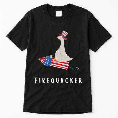 Goose Fourth Of July Firequacker Independence Day Tall T-Shirt