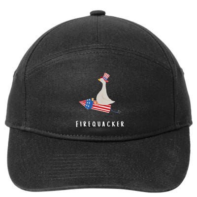 Goose Fourth Of July Firequacker Independence Day 7-Panel Snapback Hat