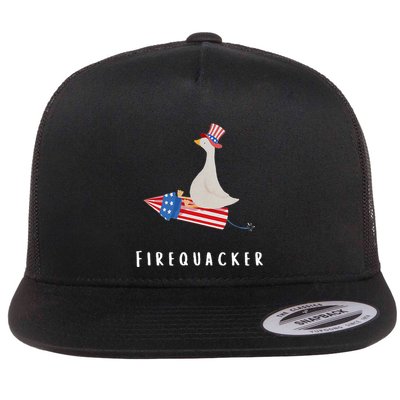 Goose Fourth Of July Firequacker Independence Day Flatbill Hat