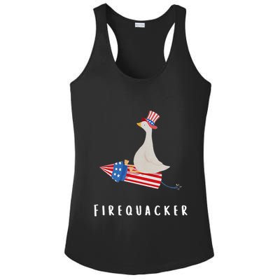 Goose Fourth Of July Firequacker Independence Day Ladies PosiCharge Competitor Racerback Tank