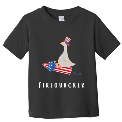 Goose Fourth Of July Firequacker Independence Day Toddler T-Shirt