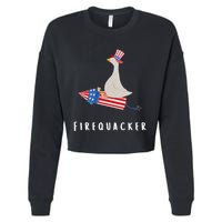 Goose Fourth Of July Firequacker Independence Day Cropped Pullover Crew