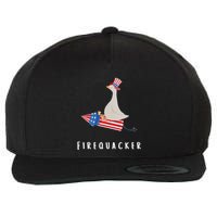 Goose Fourth Of July Firequacker Independence Day Wool Snapback Cap