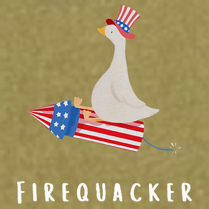 Goose Fourth Of July Firequacker Independence Day Garment-Dyed Women's Muscle Tee