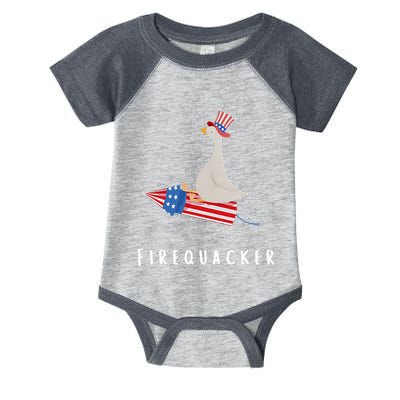 Goose Fourth Of July Firequacker Independence Day Infant Baby Jersey Bodysuit
