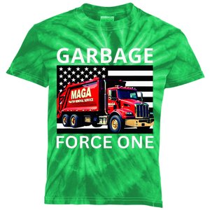 Garbage Force One Trump Maga Garbage Truck Kids Tie-Dye T-Shirt