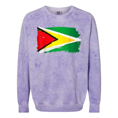 Guyana Flag Paint Style Colorblast Crewneck Sweatshirt