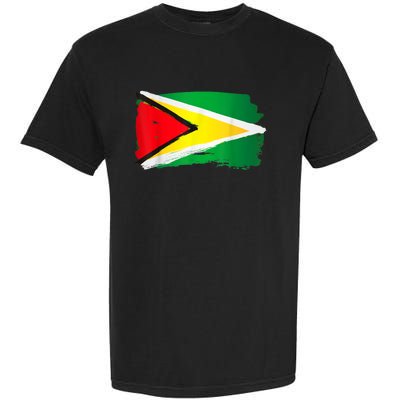 Guyana Flag Paint Style Garment-Dyed Heavyweight T-Shirt