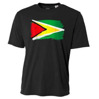 Guyana Flag Paint Style Cooling Performance Crew T-Shirt