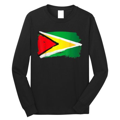 Guyana Flag Paint Style Long Sleeve Shirt