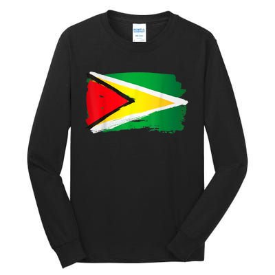 Guyana Flag Paint Style Tall Long Sleeve T-Shirt