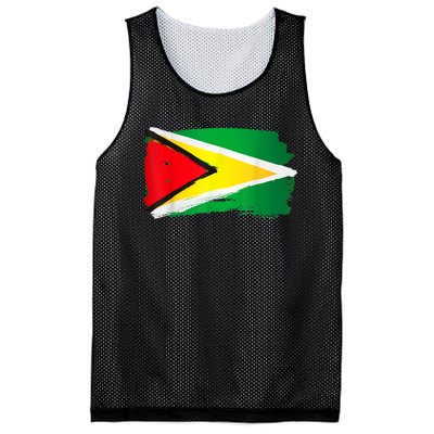 Guyana Flag Paint Style Mesh Reversible Basketball Jersey Tank