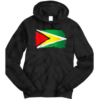 Guyana Flag Paint Style Tie Dye Hoodie