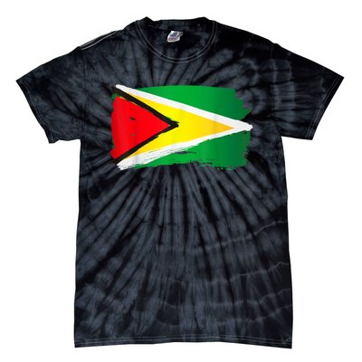 Guyana Flag Paint Style Tie-Dye T-Shirt