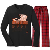 Graphic Funny Pizza Humor Positivity Women's Long Sleeve Flannel Pajama Set 