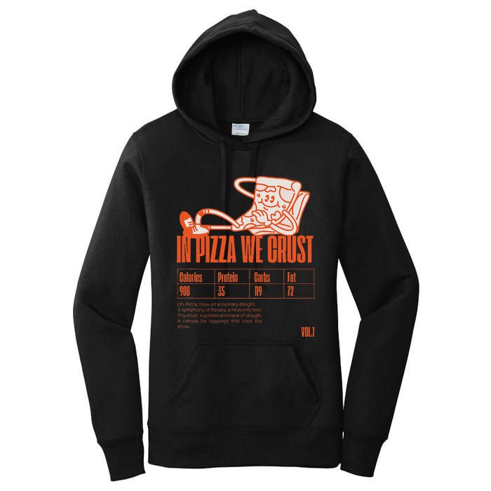 Graphic Funny Pizza Humor Positivity Women's Pullover Hoodie