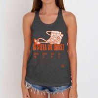 Graphic Funny Pizza Humor Positivity Women's Knotted Racerback Tank