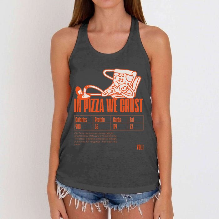 Graphic Funny Pizza Humor Positivity Women's Knotted Racerback Tank