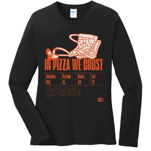 Graphic Funny Pizza Humor Positivity Ladies Long Sleeve Shirt