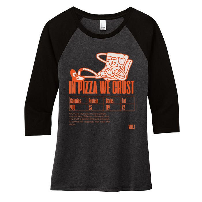 Graphic Funny Pizza Humor Positivity Women's Tri-Blend 3/4-Sleeve Raglan Shirt