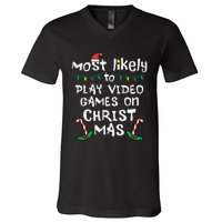 Gaming Fun Play Video Games with the Whole Family this Christmas! V-Neck T-Shirt