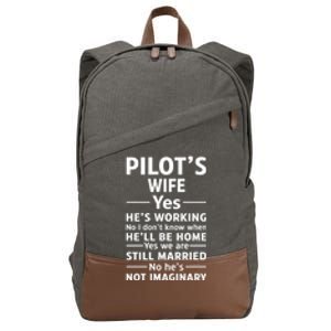 Gift For Pilots Wife Pilot Friend Gift Funny Pilot Wife Gift Cotton Canvas Backpack