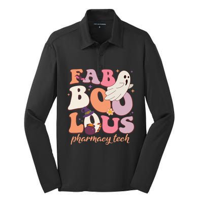 Groovy Faboolous Pharmacy Tech Ghost Spooky Night Halloween Silk Touch Performance Long Sleeve Polo