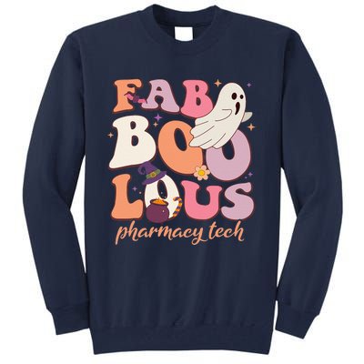 Groovy Faboolous Pharmacy Tech Ghost Spooky Night Halloween Tall Sweatshirt