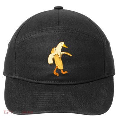 Goose Funny Pictures Goose My Humor Goose Banana Goose 7-Panel Snapback Hat
