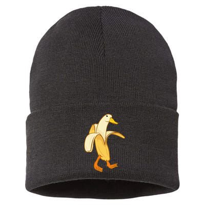 Goose Funny Pictures Goose My Humor Goose Banana Goose Sustainable Knit Beanie